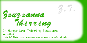 zsuzsanna thirring business card